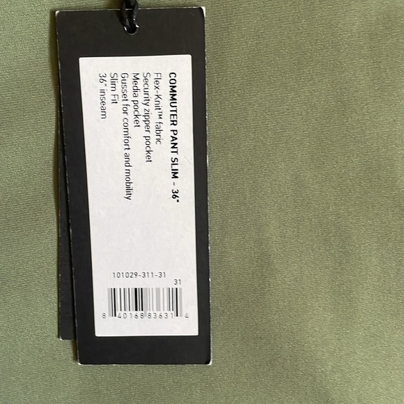 Rhone Commuter Pant Slim 31/36 NWT - Picture 2 of 6